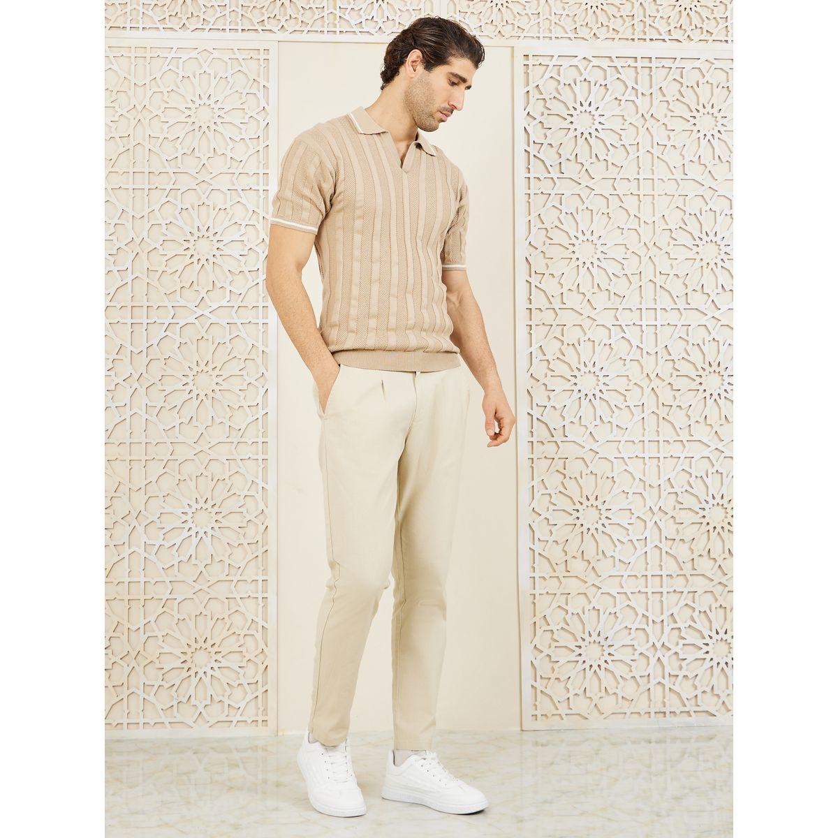 تيشيرت محبوك بياقة بولو وقصة مريحة-men-clothing-tshirtsandpolos-polos-image-2
