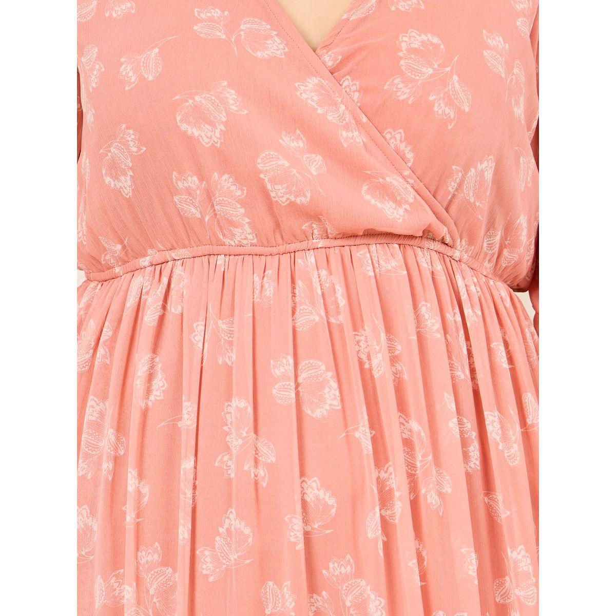 فستان طويل بمقاس كبير وطبعة زهور-women-clothing-dresses-image-3