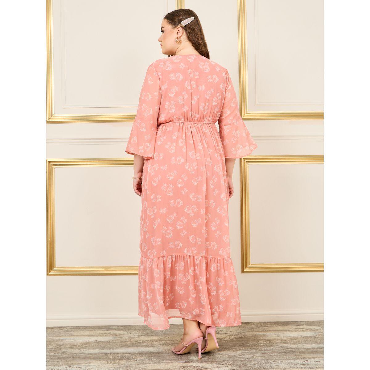 فستان طويل بمقاس كبير وطبعة زهور-women-clothing-dresses-image-4