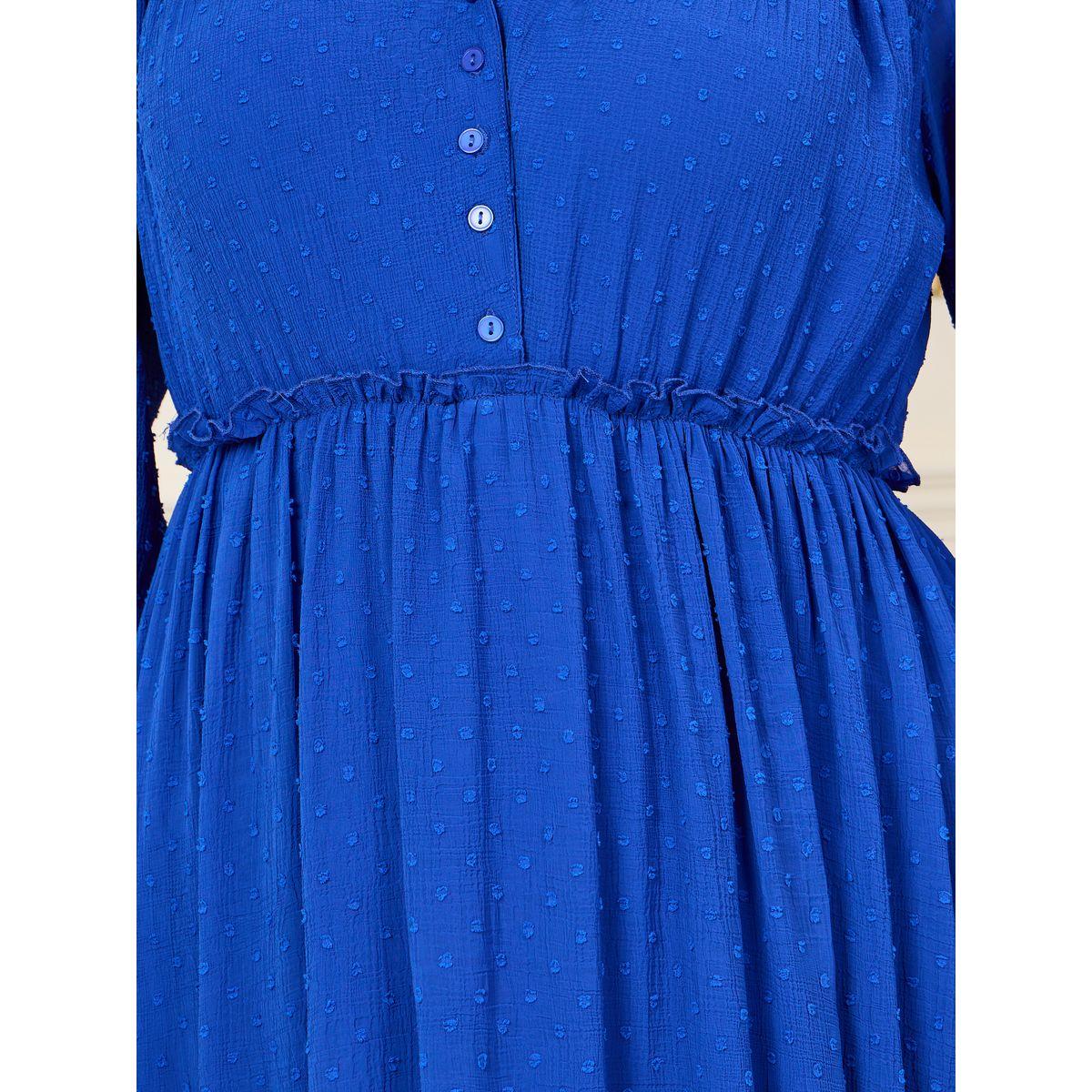 فستان ميدي بمقاس كبير وكشكش-women-clothing-dresses-image-3