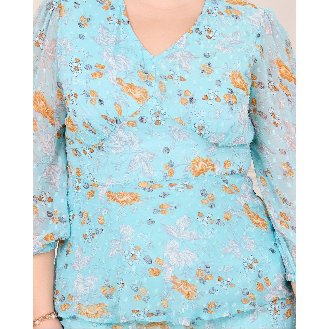 Styli Plus Ditsy Print Layered Tiered Midi Dress-women-clothing-dresses-image-3