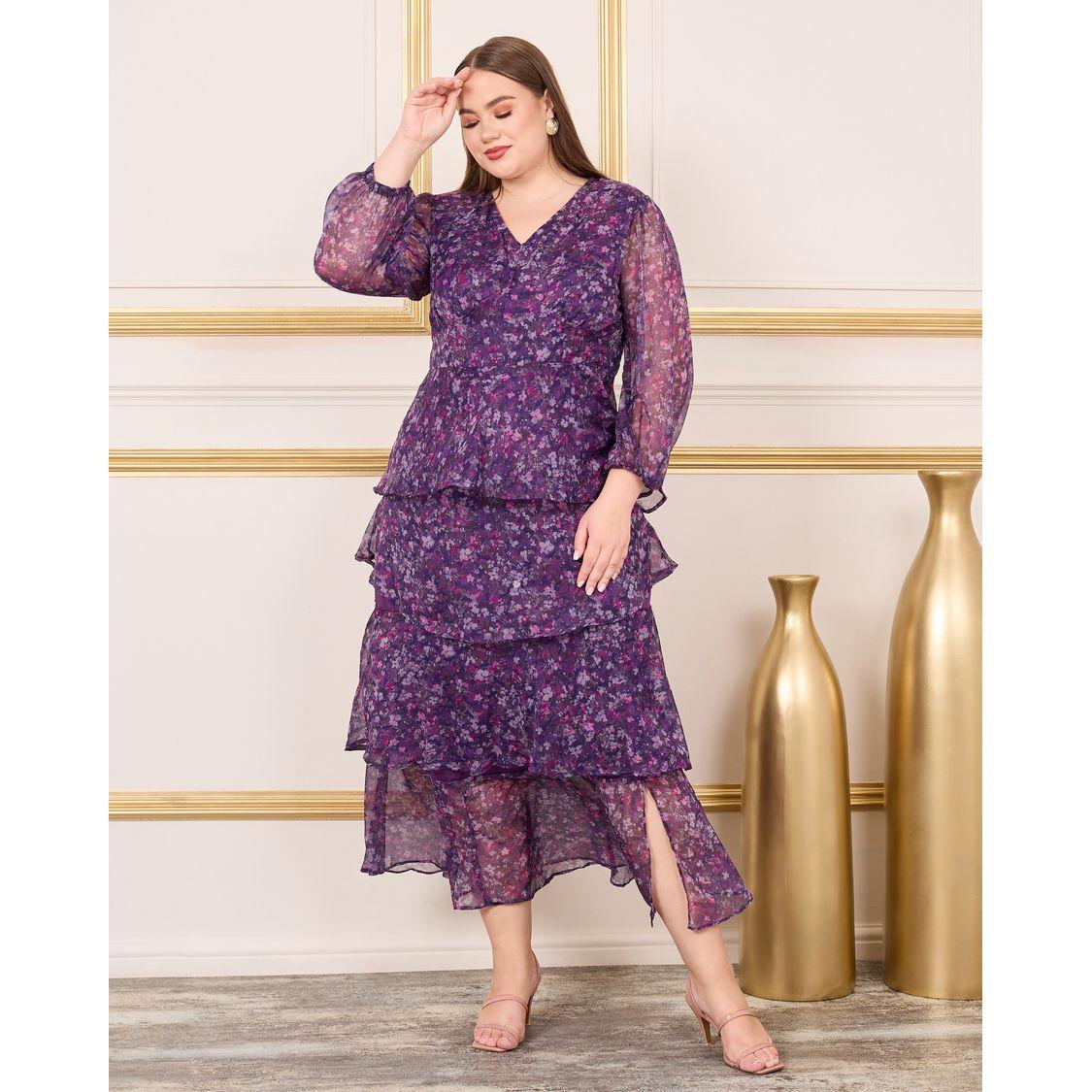 فستان ميدي بمقاس كبير وطبعات صغيرة-women-clothing-dresses-image-1