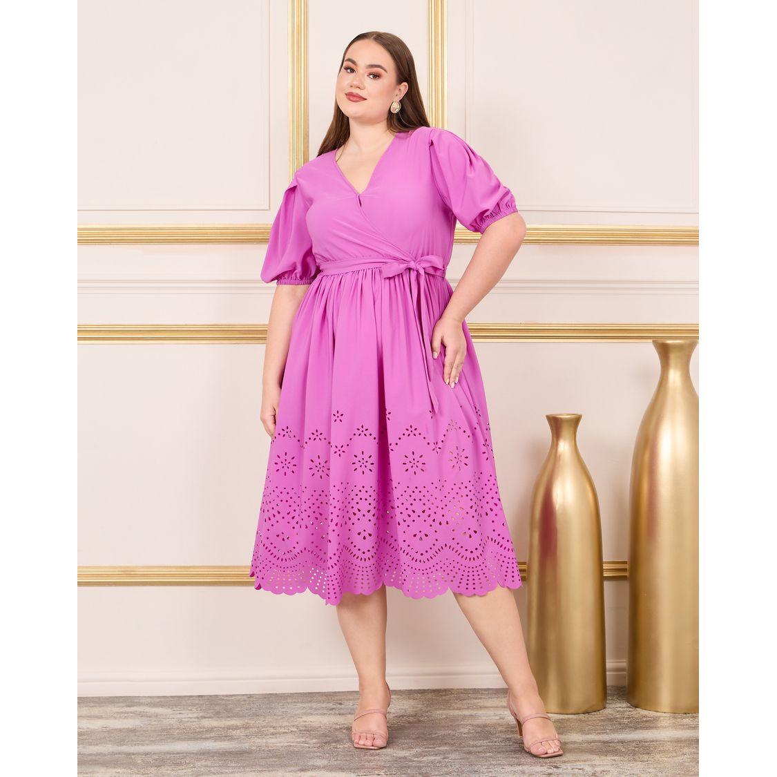 فستان ميدي بمقاس كبير ونمط لف-women-clothing-dresses-image-1