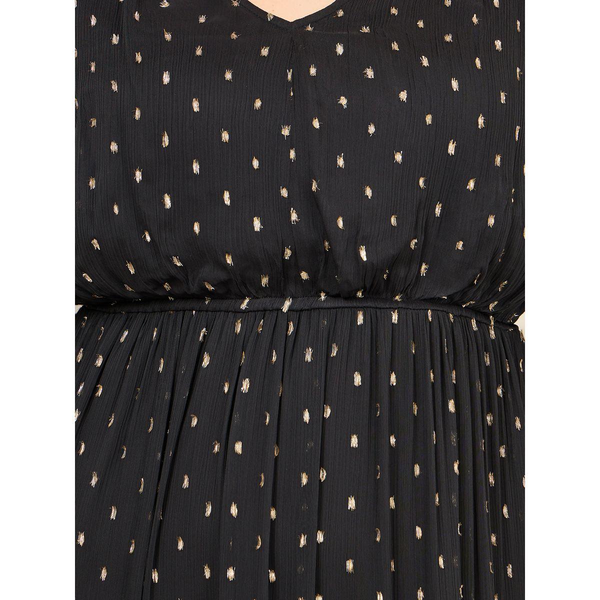 Styli Plus Lurex Paisley Print Ruffle Detail Maxi Dress-women-clothing-dresses-image-3