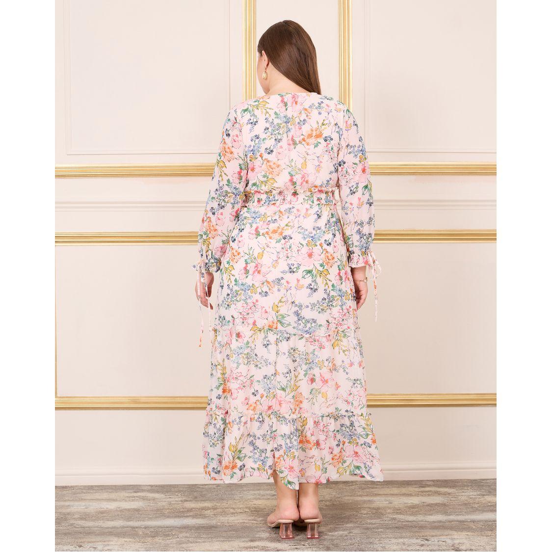 فستان طويل بمقاس كبيروطبعة زهور-women-clothing-dresses-image-4