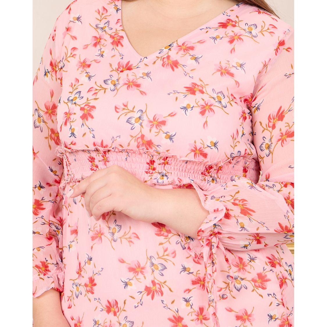 فستان طويل بمقاس كبيروطبعة زهور-women-clothing-dresses-image-3