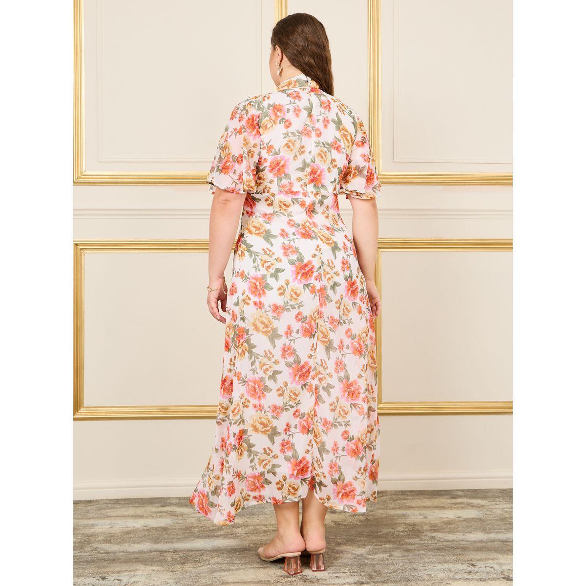 Styli Plus Floral Print High Neck A-Line Maxi Dress-women-clothing-dresses-image-4
