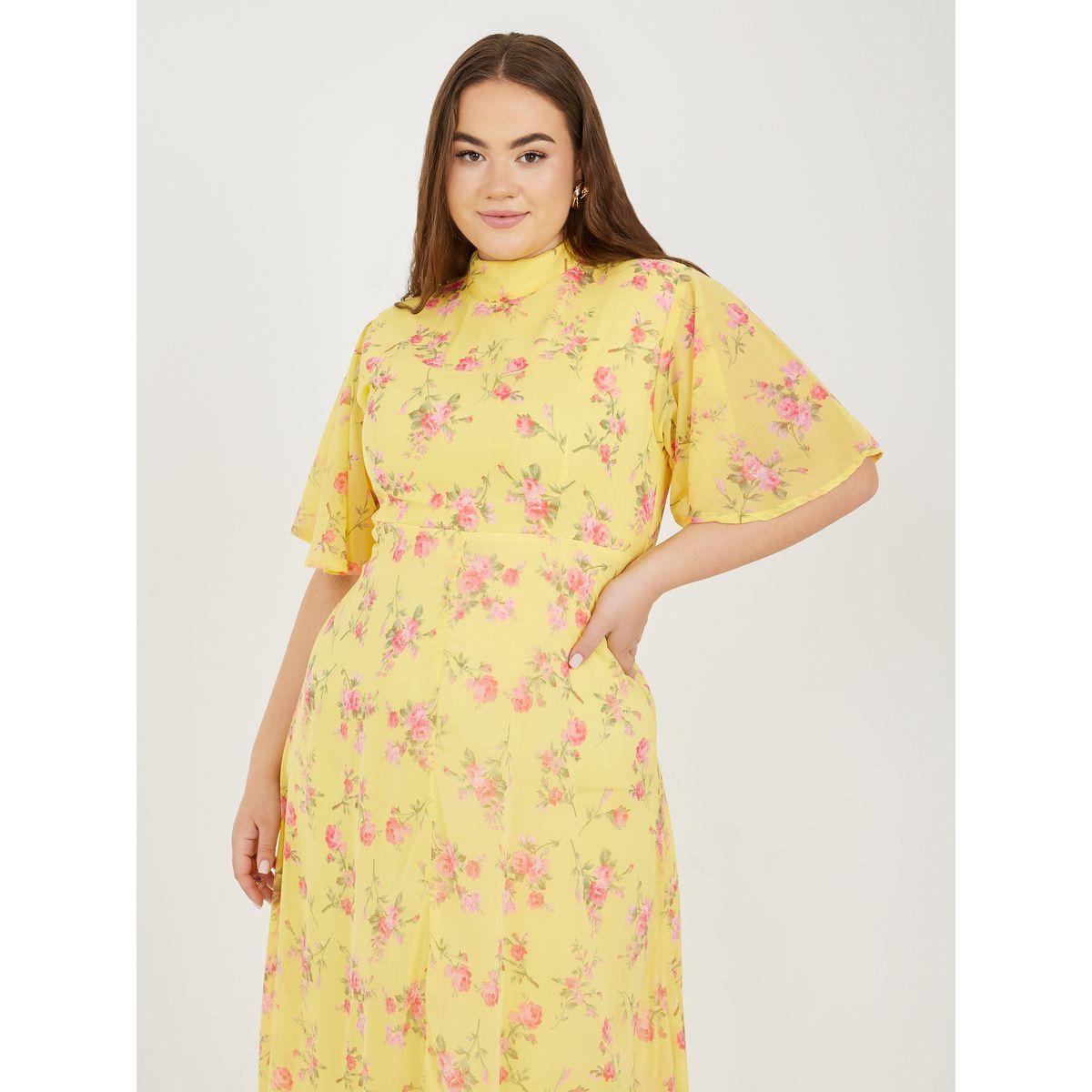Styli Plus Floral Print High Neck A-Line Maxi Dress-women-clothing-dresses-image-3