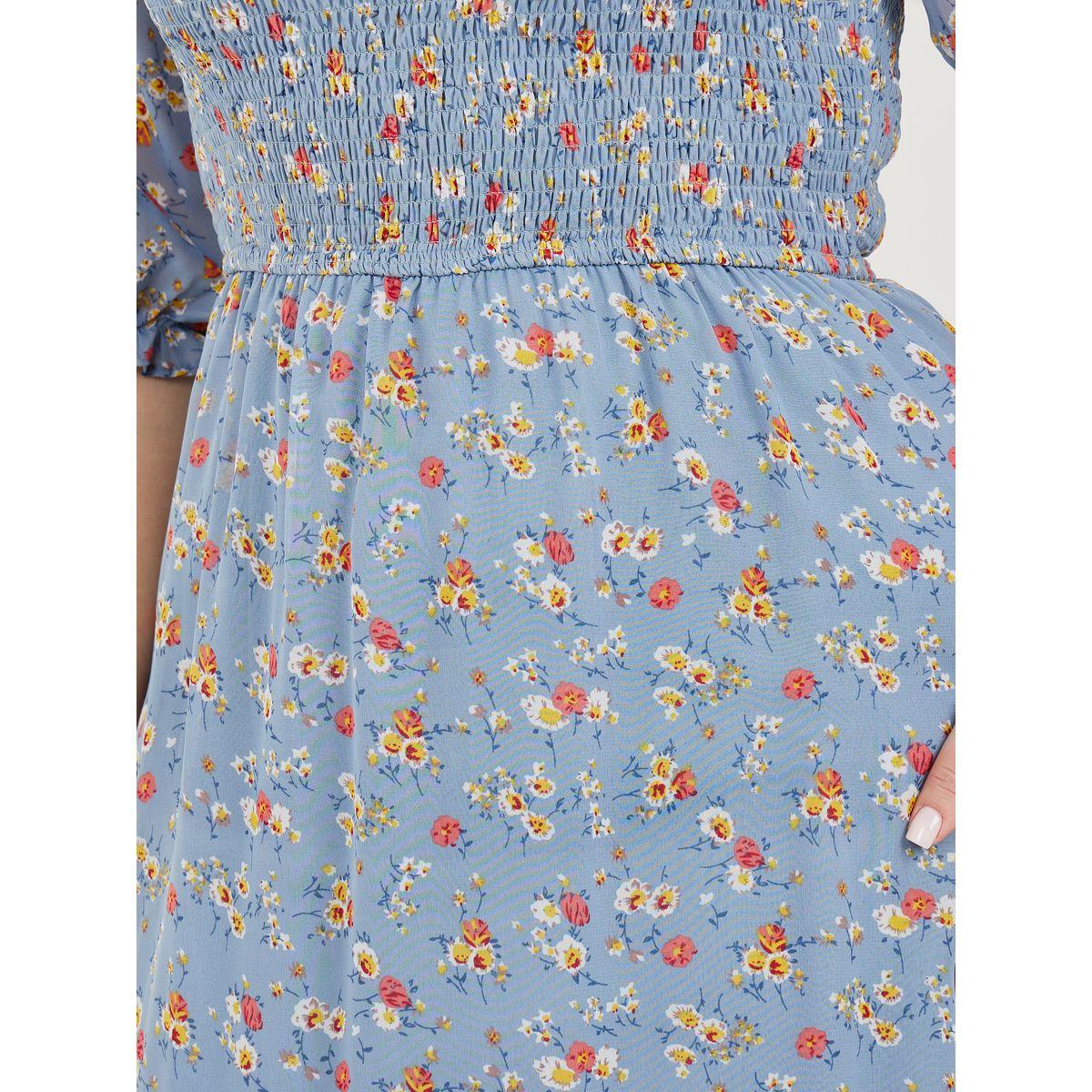 فستان طويل مطبع بطبعة زهور-women-clothing-dresses-image-3