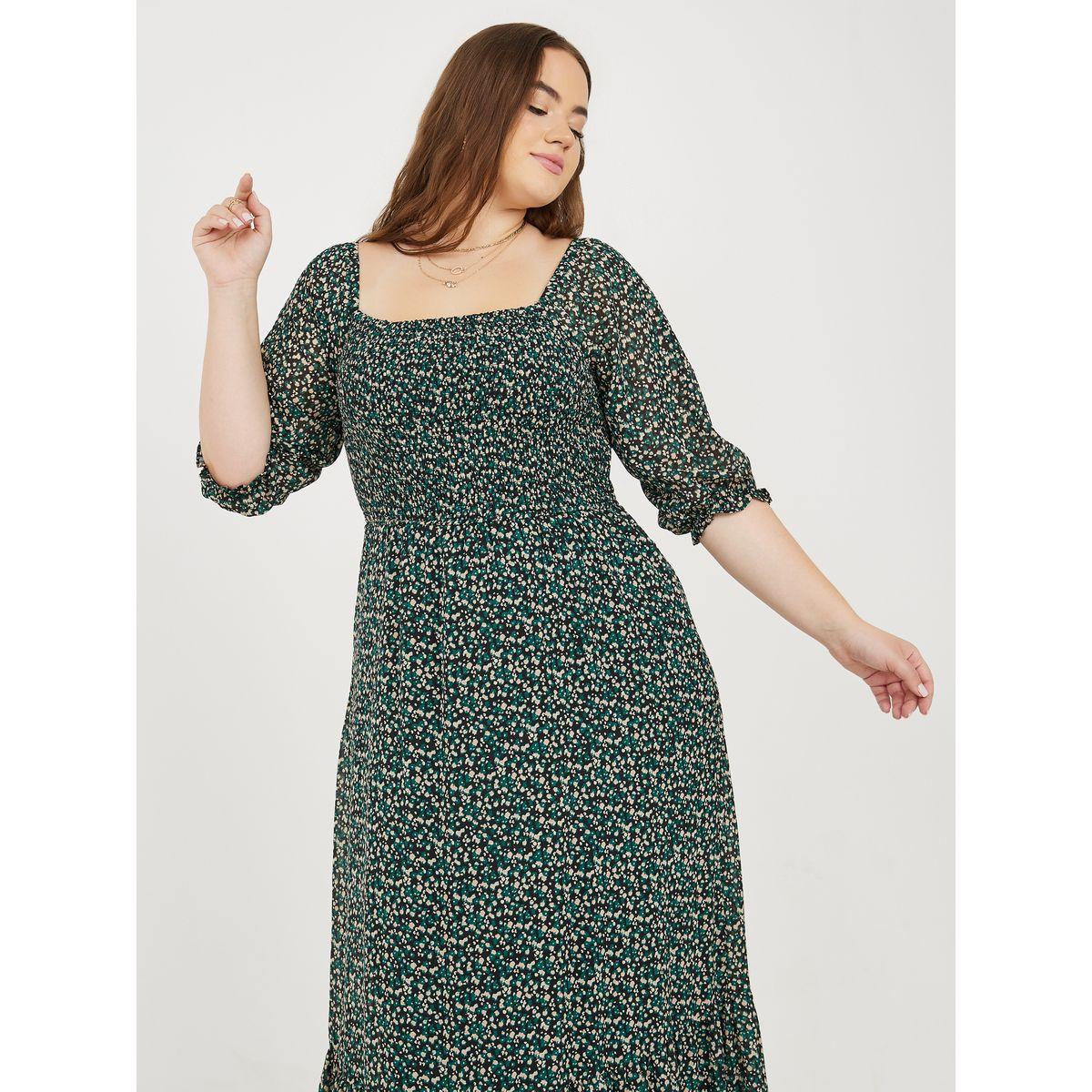 فستان طويل مطبع بطبعة زهور-women-clothing-dresses-image-2