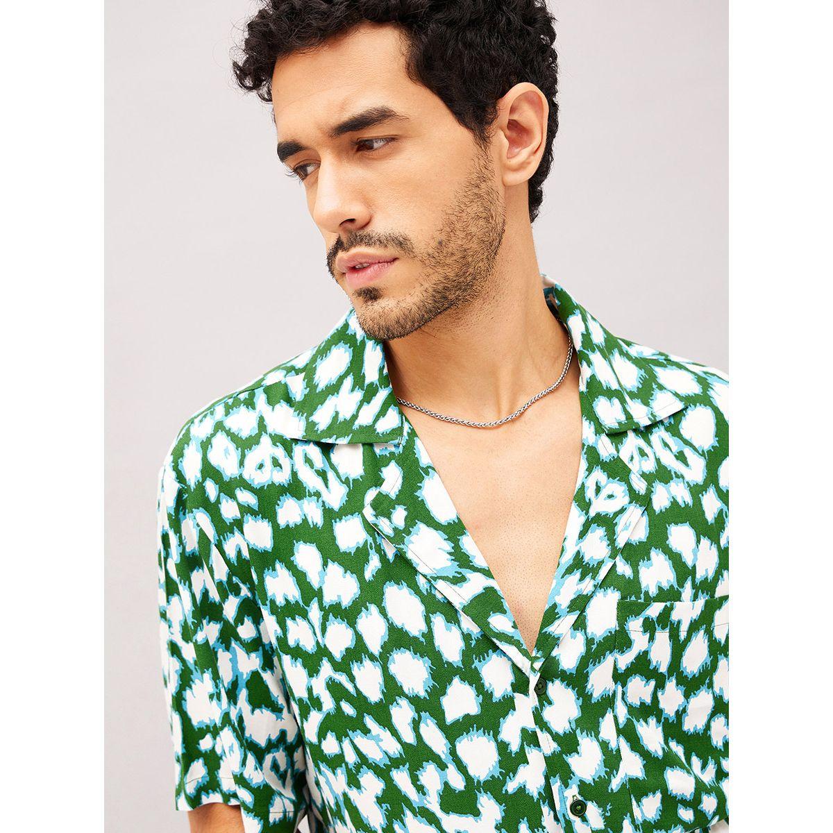 تيشيرت بقصة مريحة وطبعة مجردة ماسكلن ساسافراس × ستايلي-men-clothing-shirts-image-2