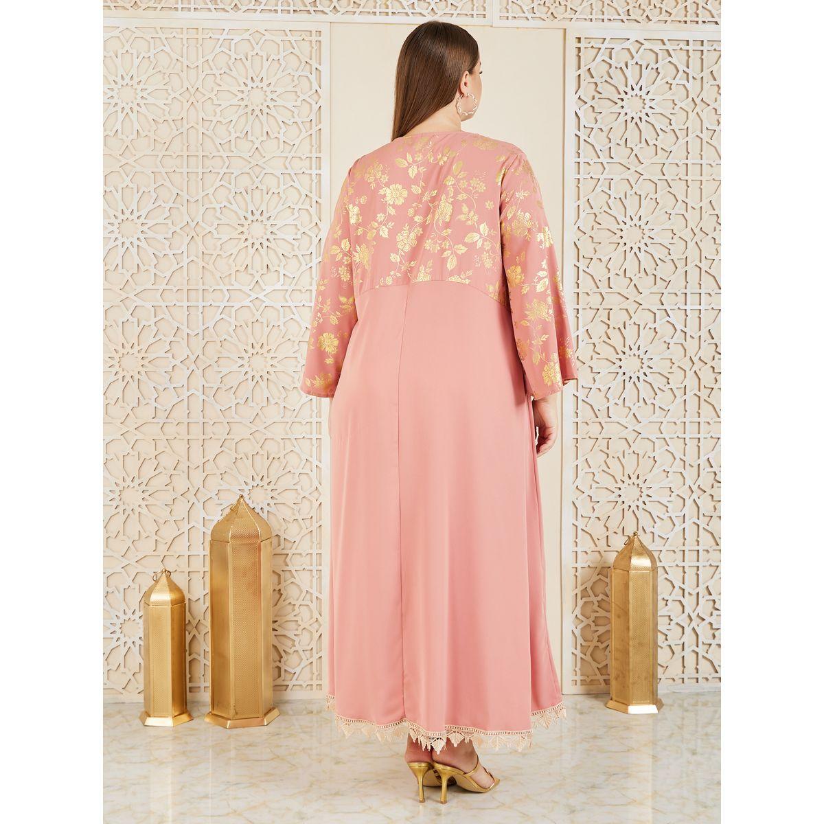 جلابية بمقاس كبير وطبعة زهور فويل-women-arabicclothing-jalabiyas-image-4
