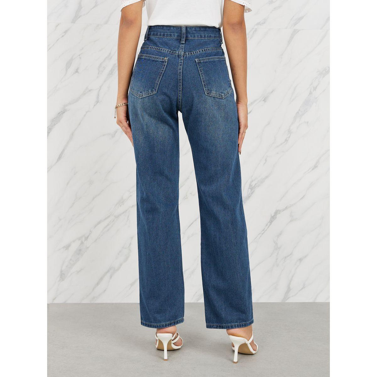 جينز بقصة مريحة وخصر مرتفع-women-clothing-bottoms-jeans-image-4