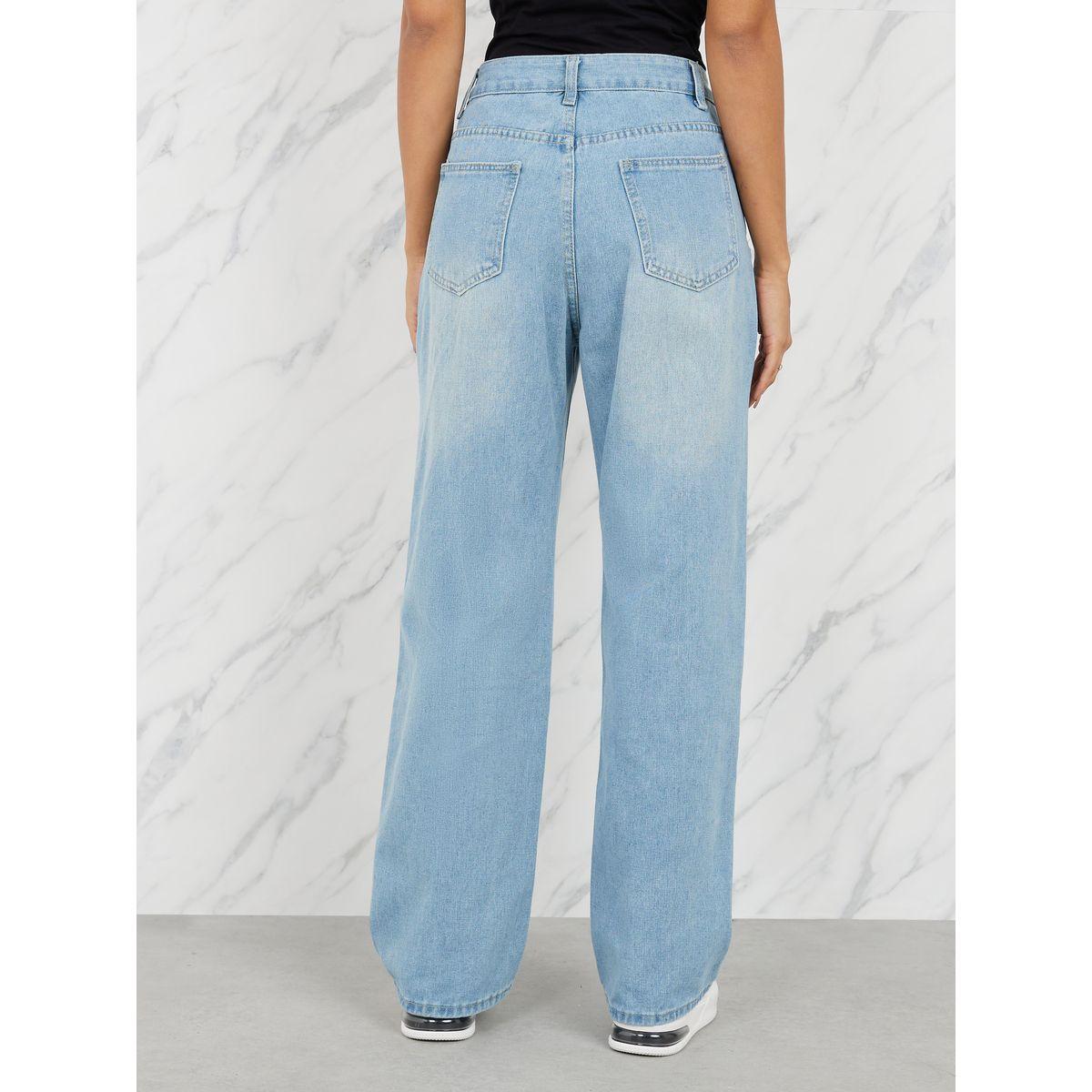 جينز بقصة مريحة وتفاصيل ممزقة-women-clothing-bottoms-jeans-image-4