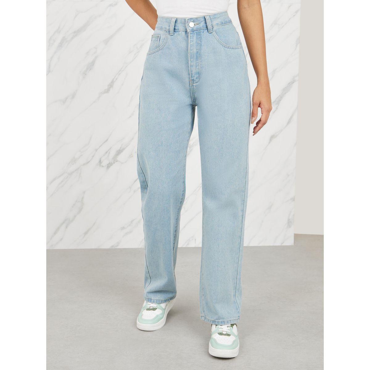 جينز بارجل واسعة وتفاصيل مُطرّزة-women-clothing-bottoms-jeans-image-1