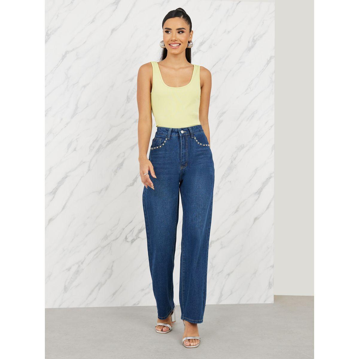 جينز بارجل مستقيمة مع جيوب-women-clothing-bottoms-jeans-image-2