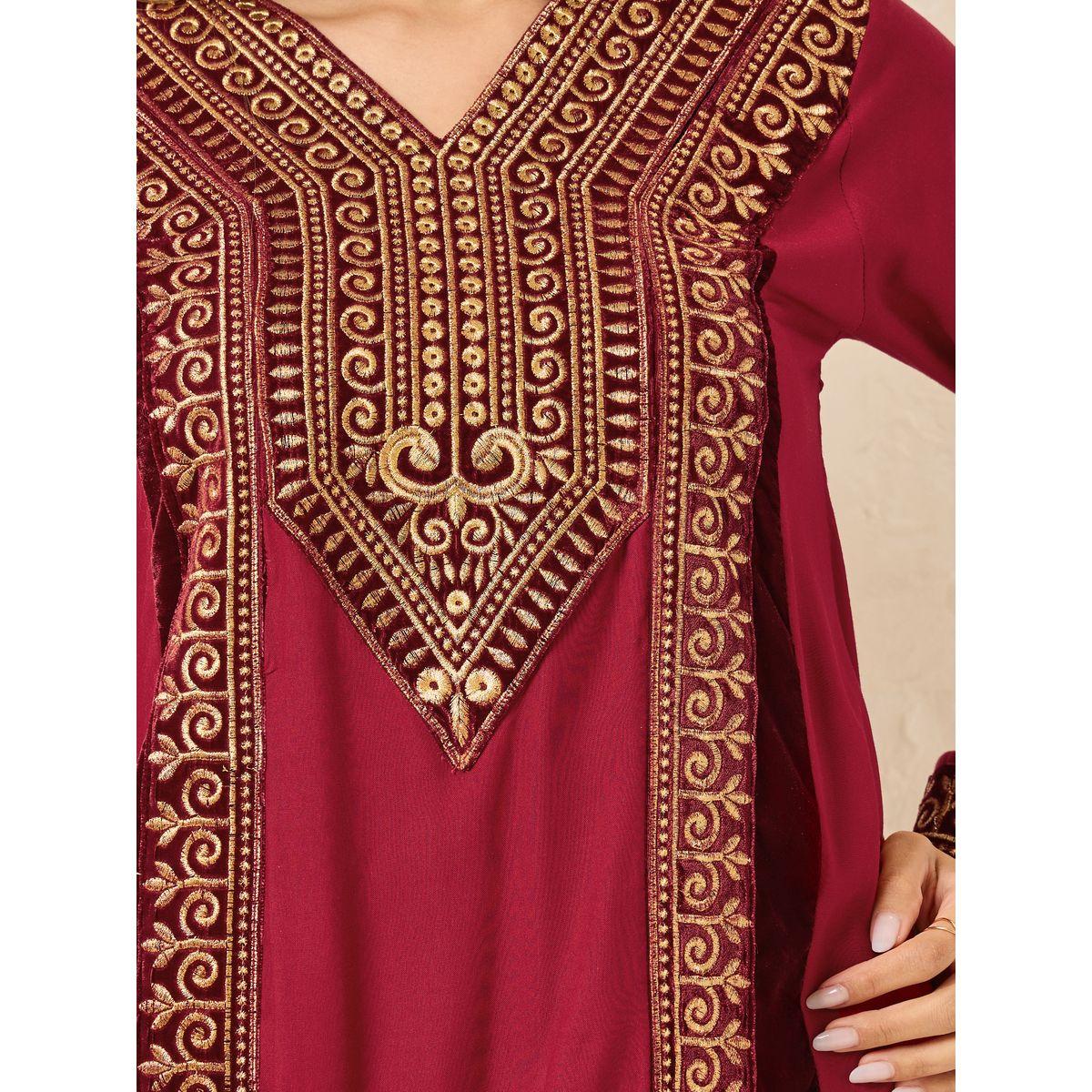 جلابية طويلة بتفاصيل مُطرّزة-women-arabicclothing-jalabiyas-image-3