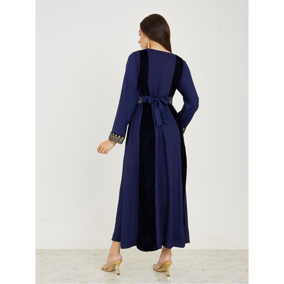 Maxim Creation Embroidered Jalabiya with V Neck-women-arabicclothing-jalabiyas-image-4