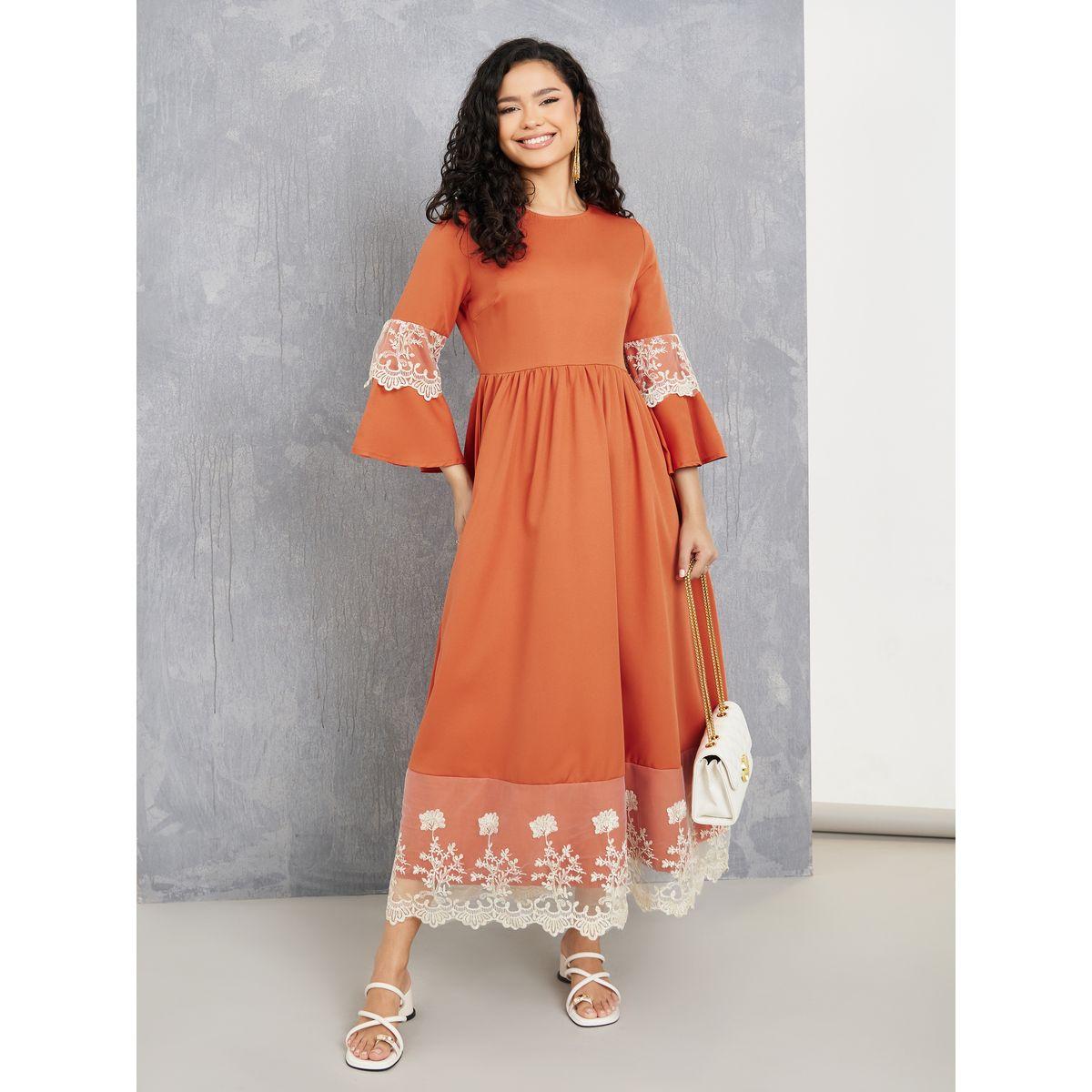 Styli Lace Insert A-Line Maxi Dress-women-clothing-dresses-image-1