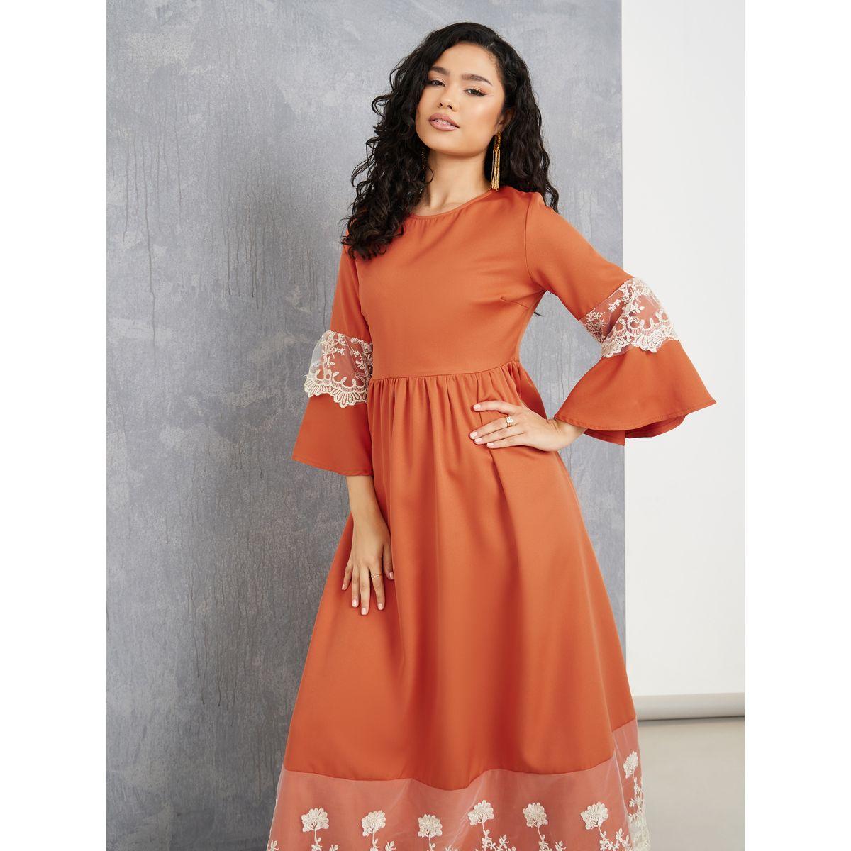 Styli Lace Insert A-Line Maxi Dress-women-clothing-dresses-image-2