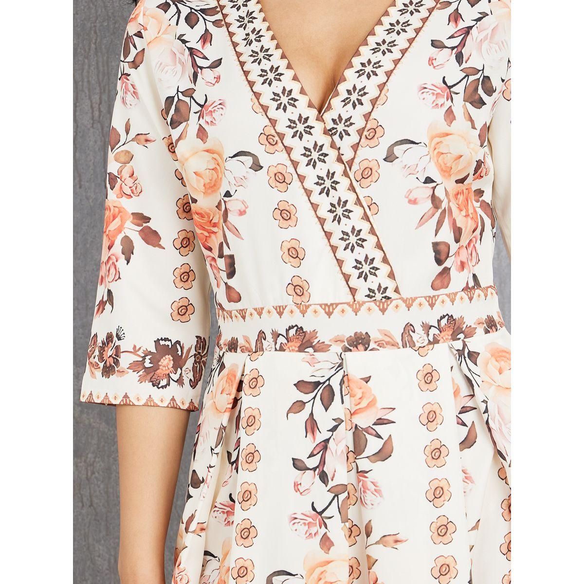 فستان ميدي مطبع بزهور وتفاصيل كسرات-women-clothing-dresses-image-3