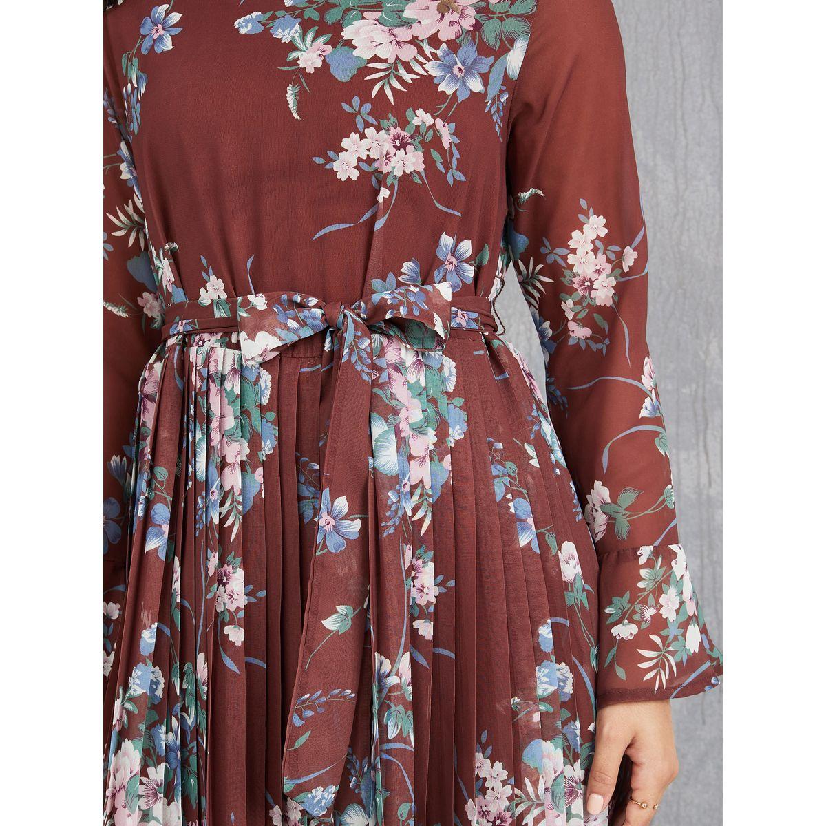 Styli Floral Print Pleated Hem A-Line Maxi Dress-women-clothing-dresses-image-3