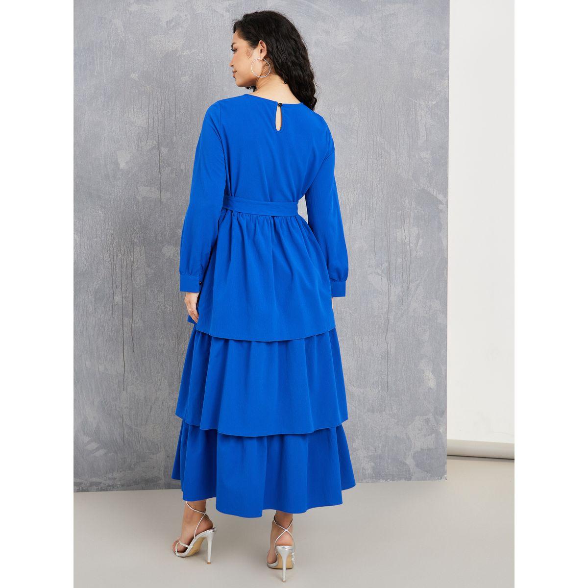 Styli Solid Self Tie Layered Midi Dress-women-clothing-dresses-image-4