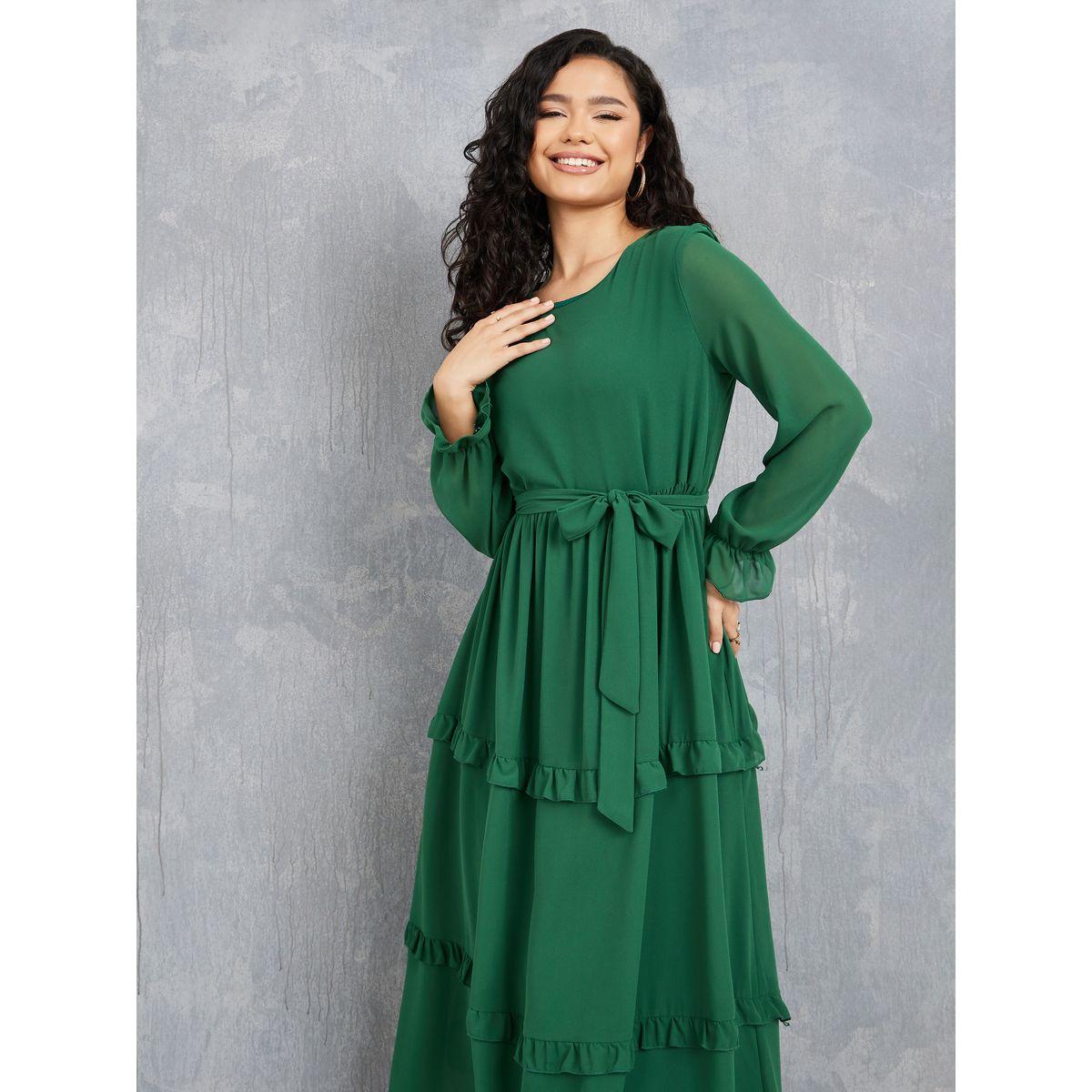 Styli Ruffle Detail Chiffon A-Line Tiered Maxi Dress-women-clothing-dresses-image-2