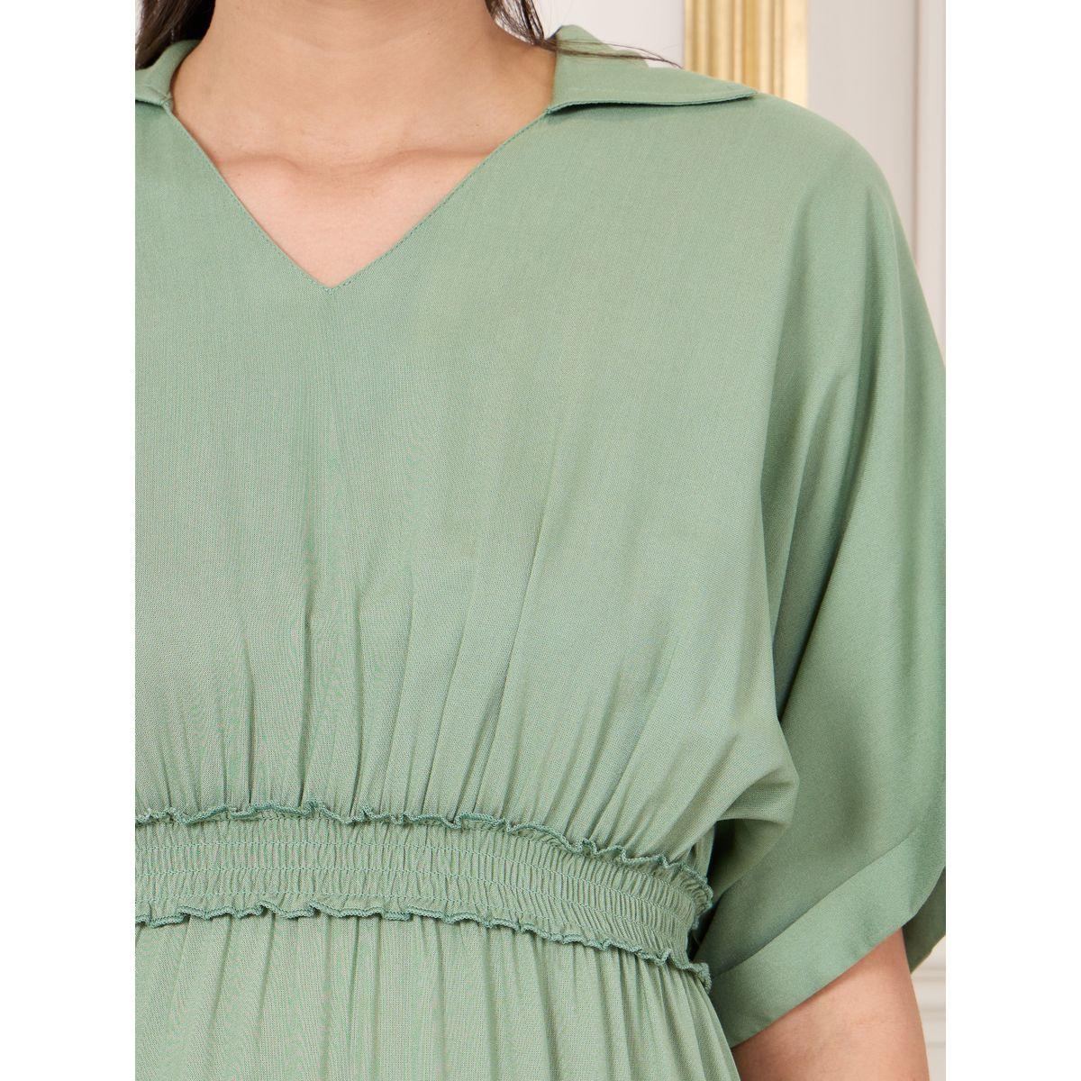 فستان طويل بكسرات وتفاصيل بارزة الملمس-women-clothing-dresses-image-3