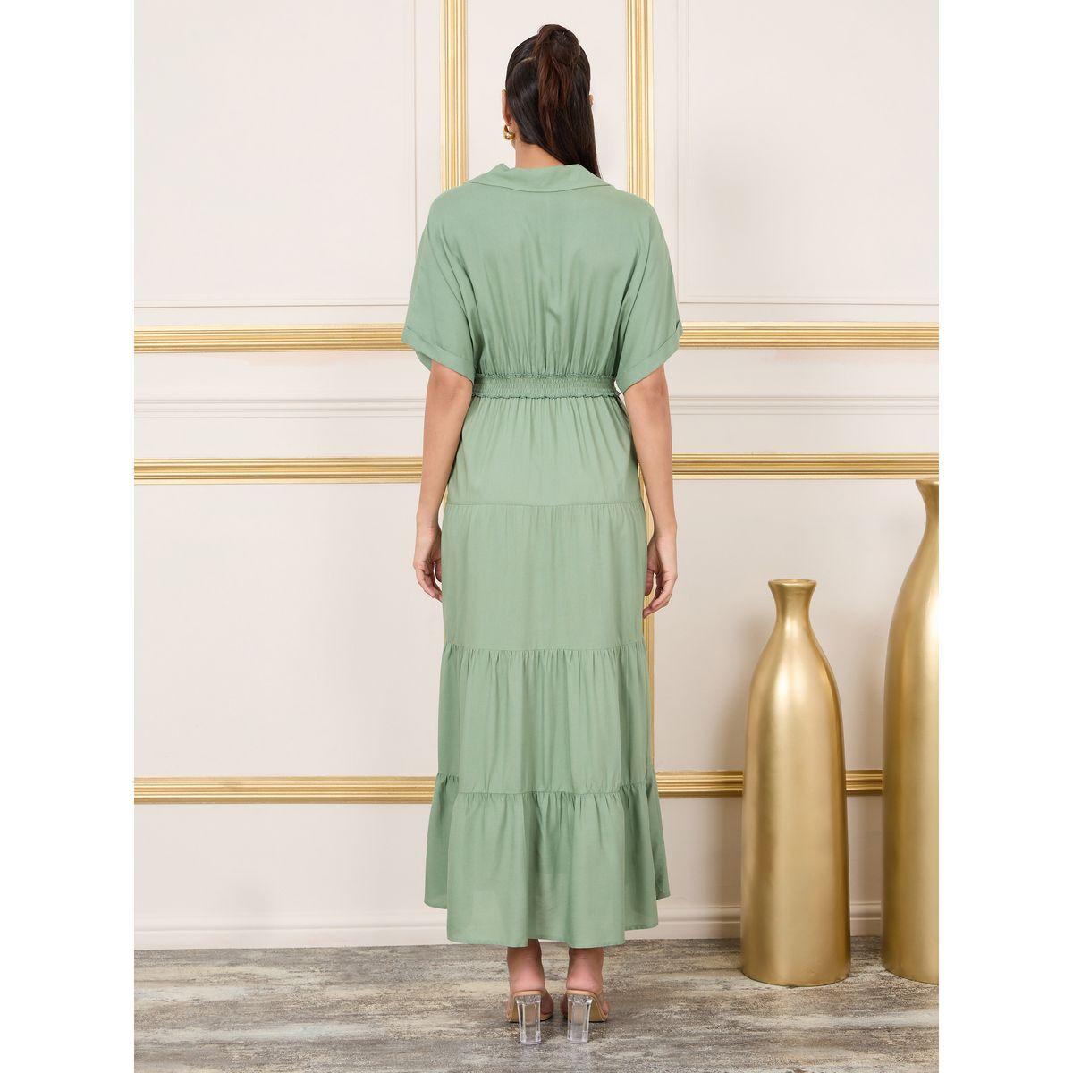 فستان طويل بكسرات وتفاصيل بارزة الملمس-women-clothing-dresses-image-4