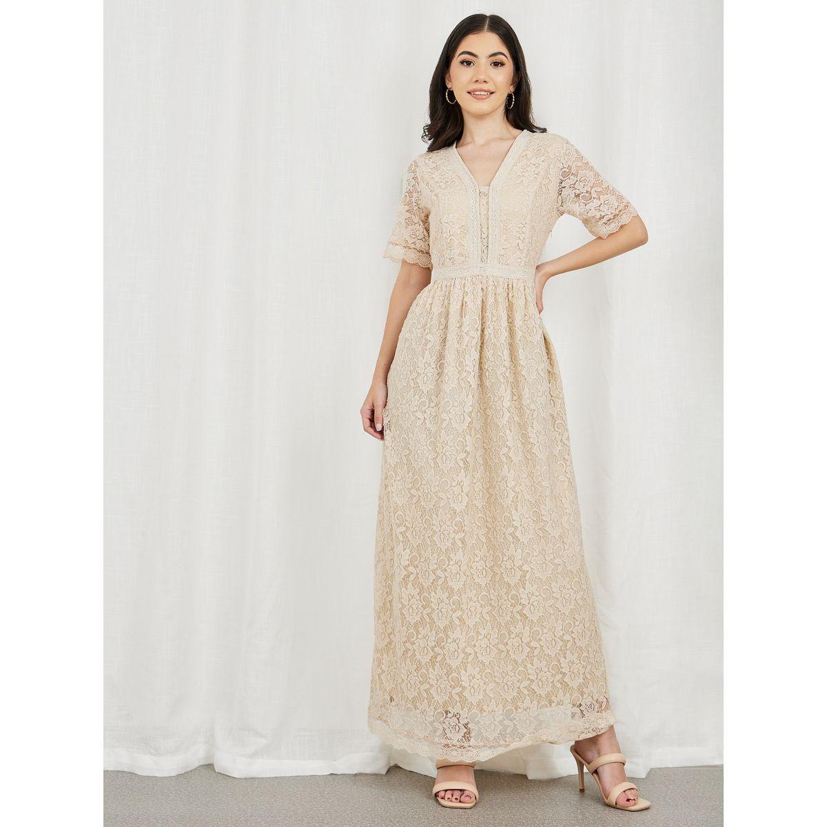 Styli All Over Lace A-Line Maxi Dress-women-clothing-dresses-image-1