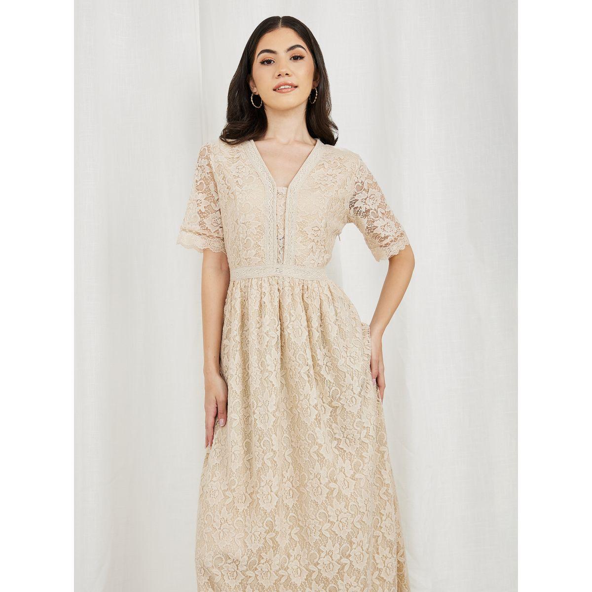 Styli All Over Lace A-Line Maxi Dress-women-clothing-dresses-image-2
