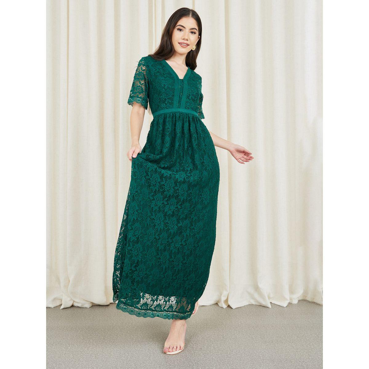 Styli All Over Lace A-Line Maxi Dress-women-clothing-dresses-image-1