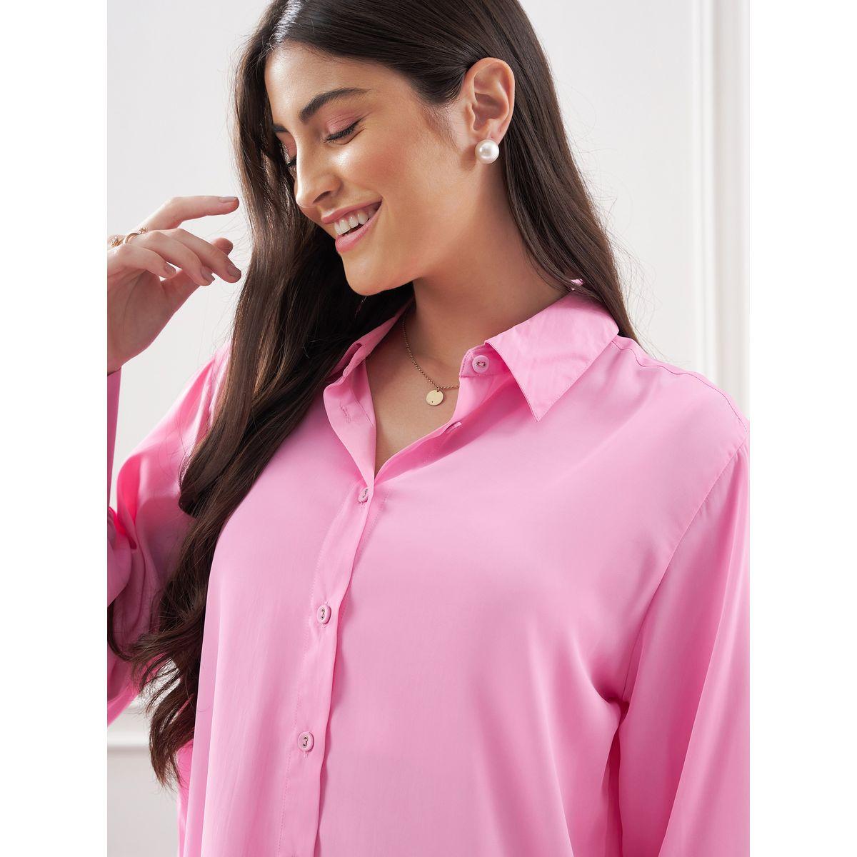 Solid Collared Shirt & Straight Fit Trouser Co-Ords-women-clothing-coordsets-image-4