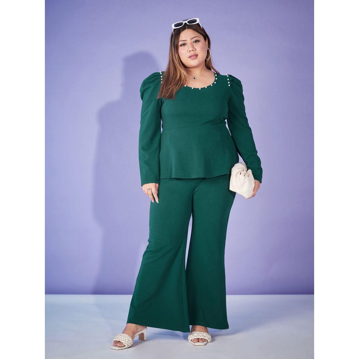 peplum top with bell bottom