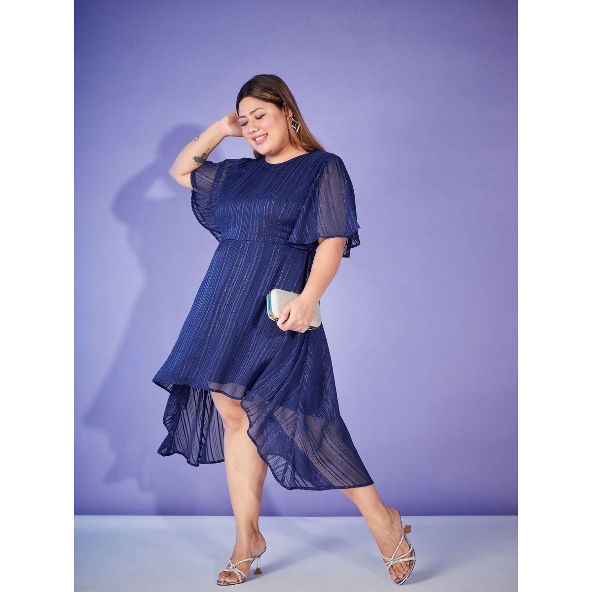 Sassafras X Styli Plus Lurex High Low Hem Midi Dress-women-clothing-dresses-image-1