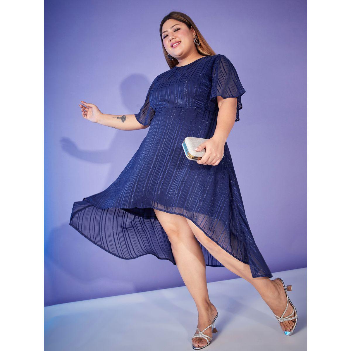 Sassafras X Styli Plus Lurex High Low Hem Midi Dress-women-clothing-dresses-image-2