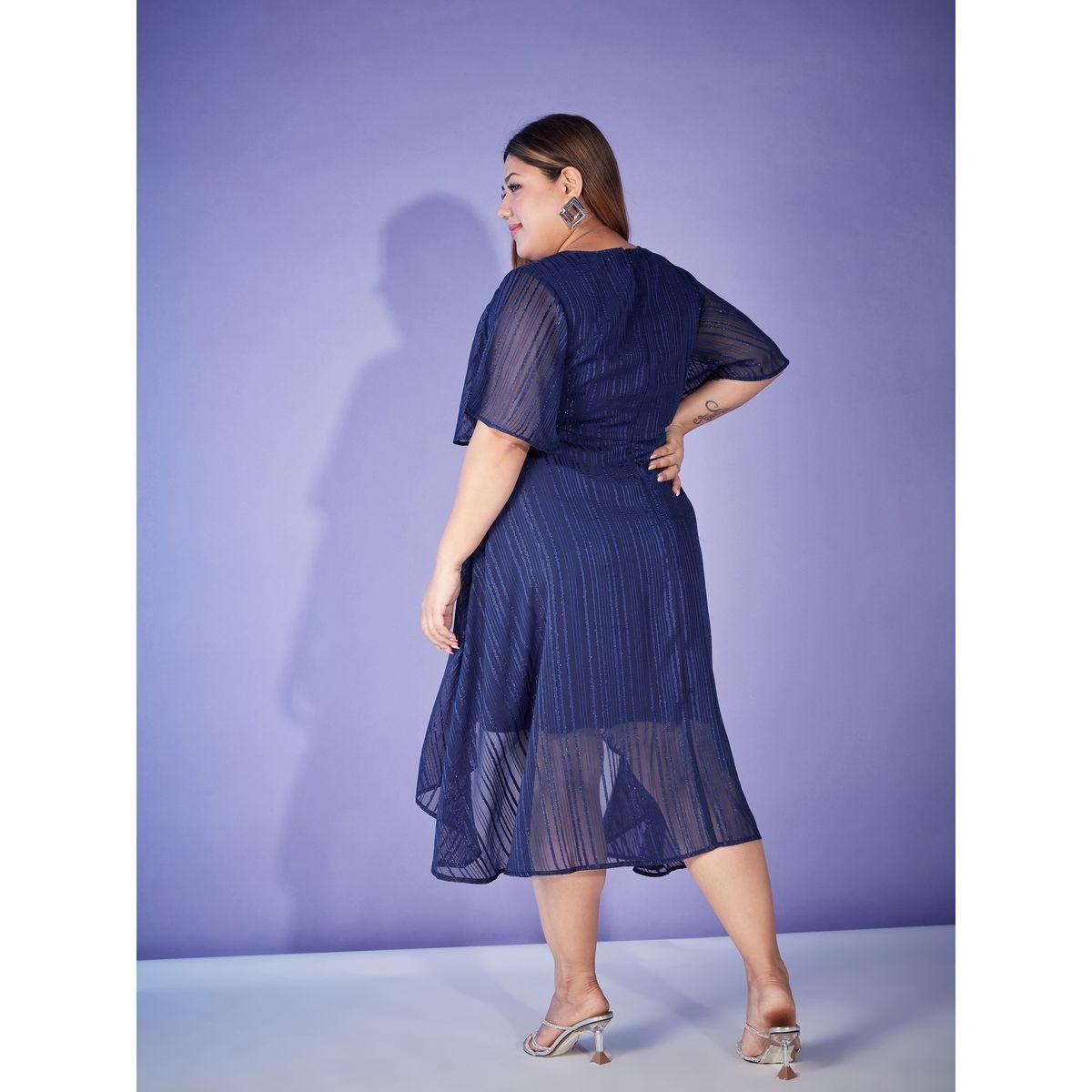 Sassafras X Styli Plus Lurex High Low Hem Midi Dress-women-clothing-dresses-image-5