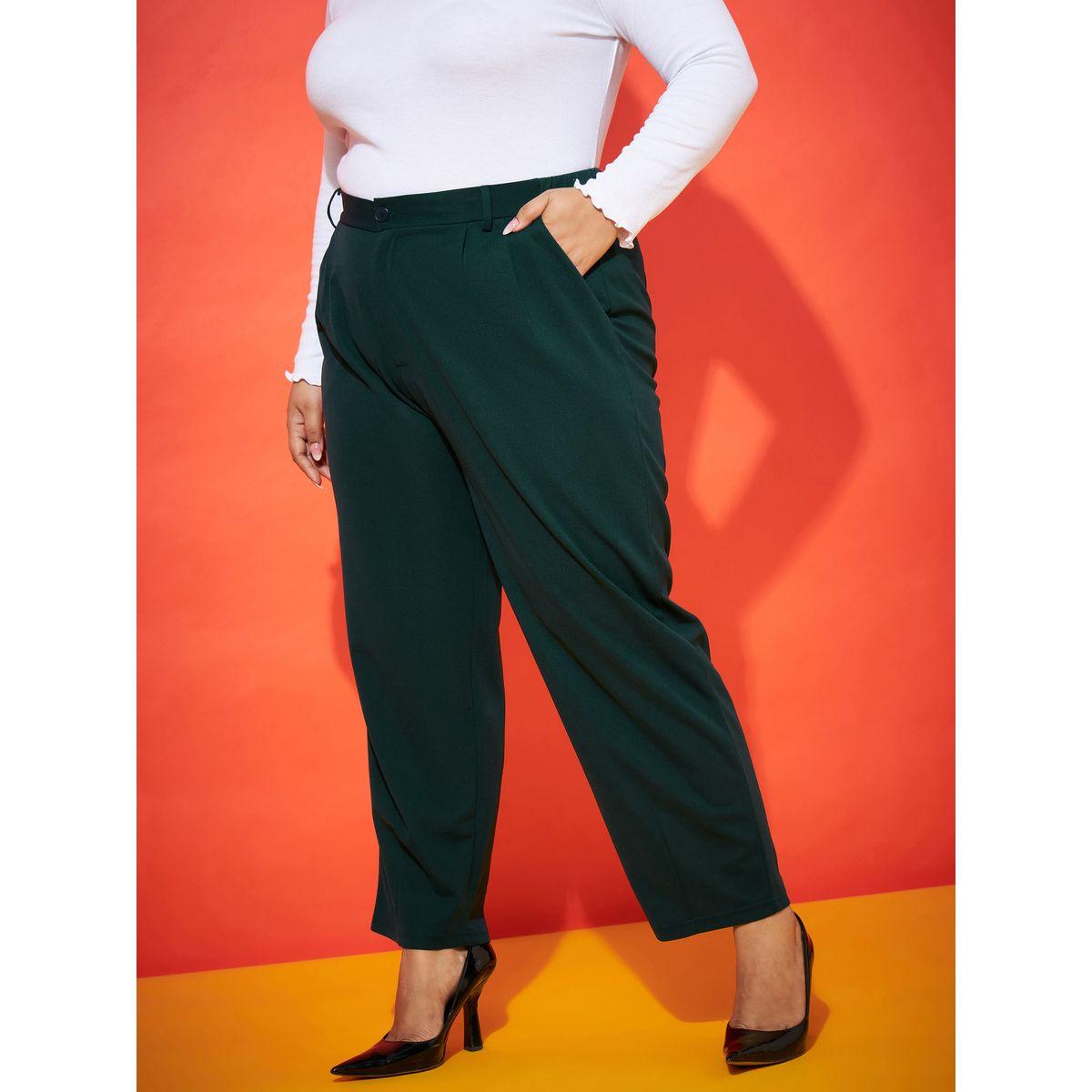 Sassafras X Styli Plus Solid Straight Fit Pants with Belt Loops-women-clothing-bottoms-trousers-image-3
