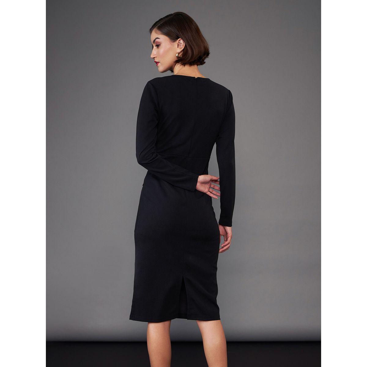 فستان بطول الركبة مزين بإبزيم ساسافراس × ستايلي-women-clothing-dresses-image-4