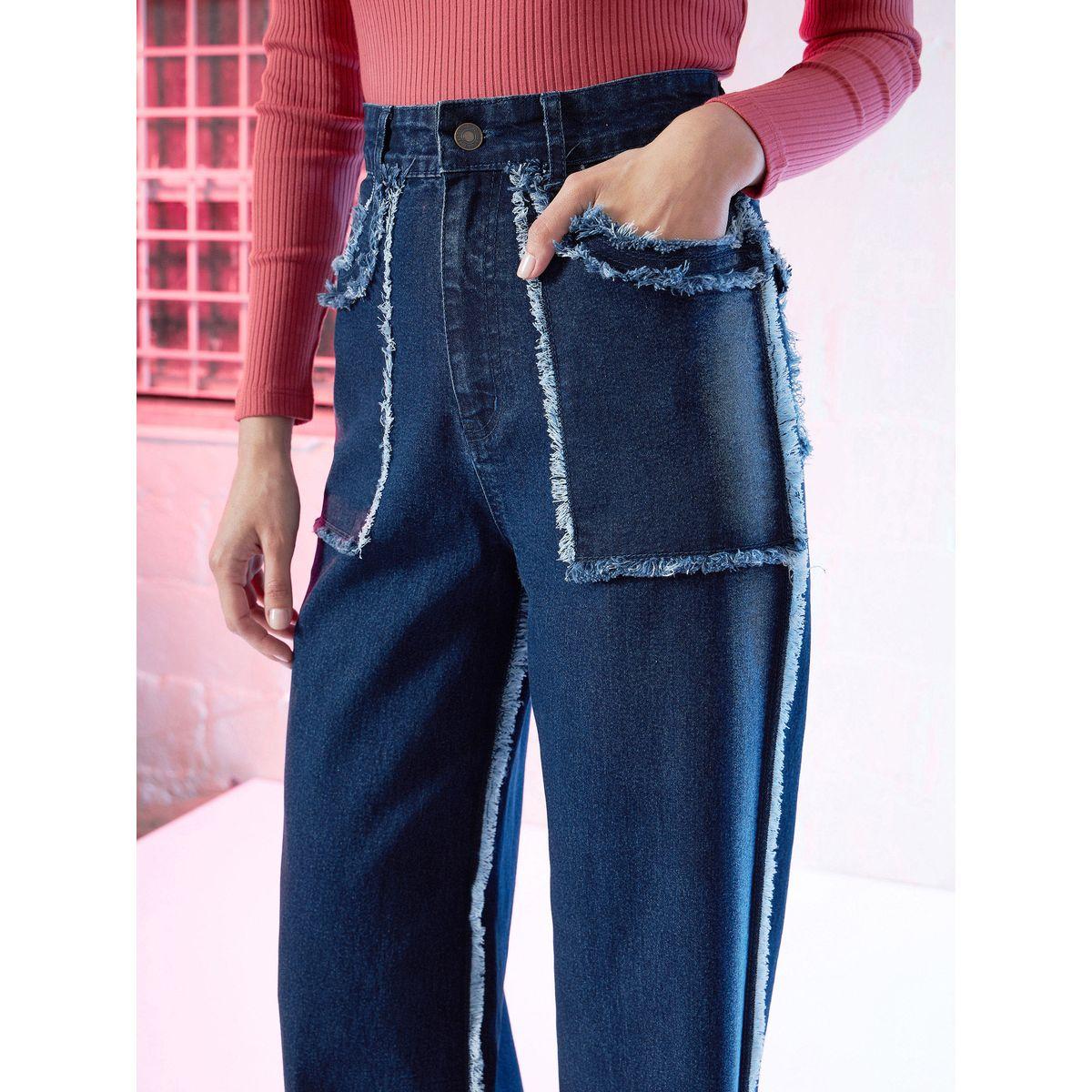 جينز بقصة أرجل مستقيمة ساسافراس × ستايلي-women-clothing-bottoms-jeans-image-4