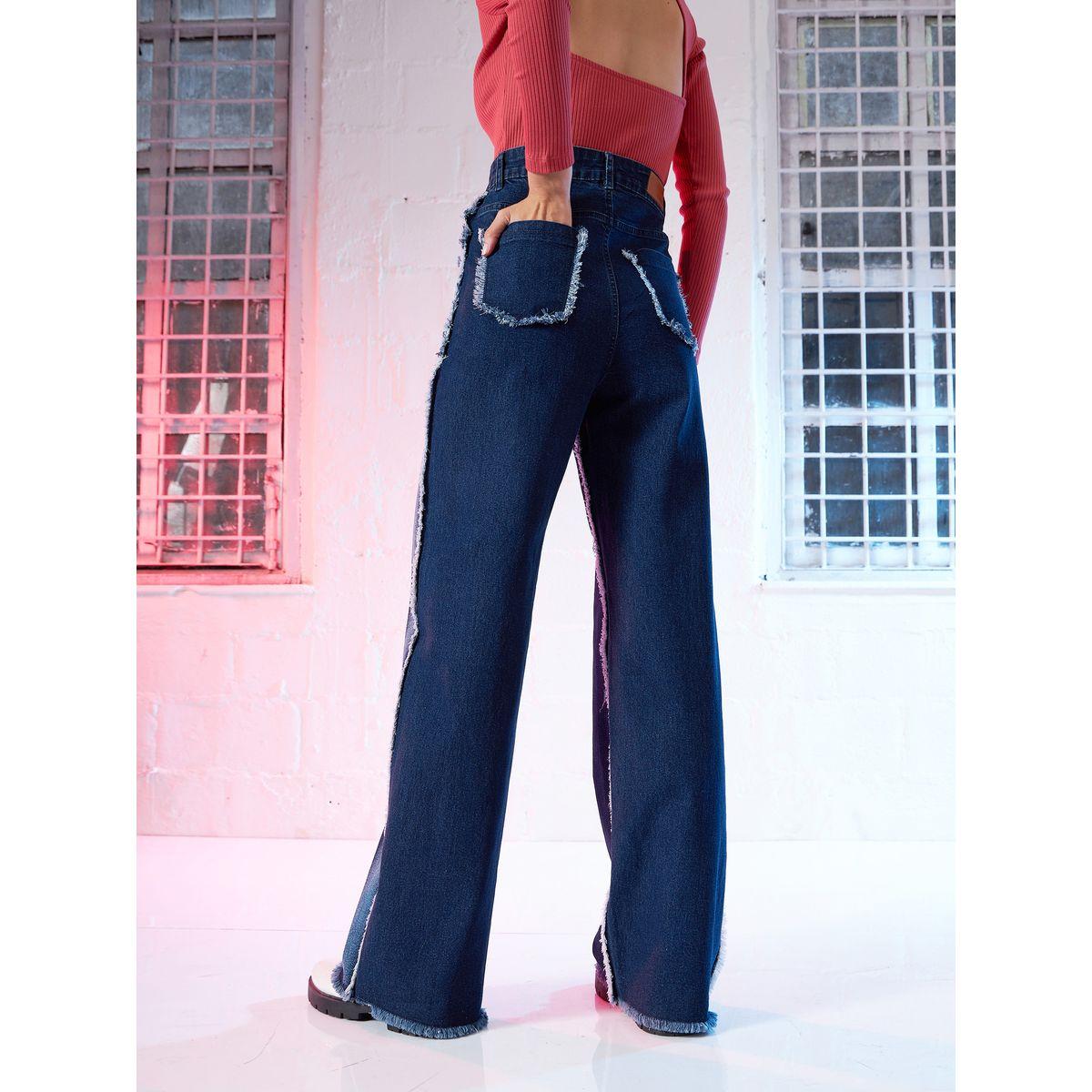 جينز بقصة أرجل مستقيمة ساسافراس × ستايلي-women-clothing-bottoms-jeans-image-5