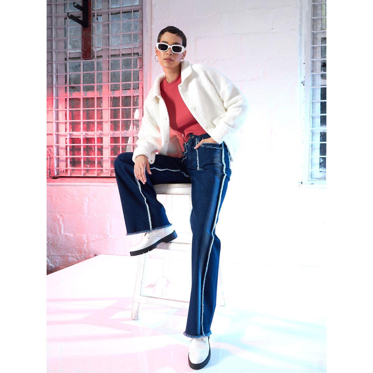جينز بقصة أرجل مستقيمة ساسافراس × ستايلي-women-clothing-bottoms-jeans-image-6