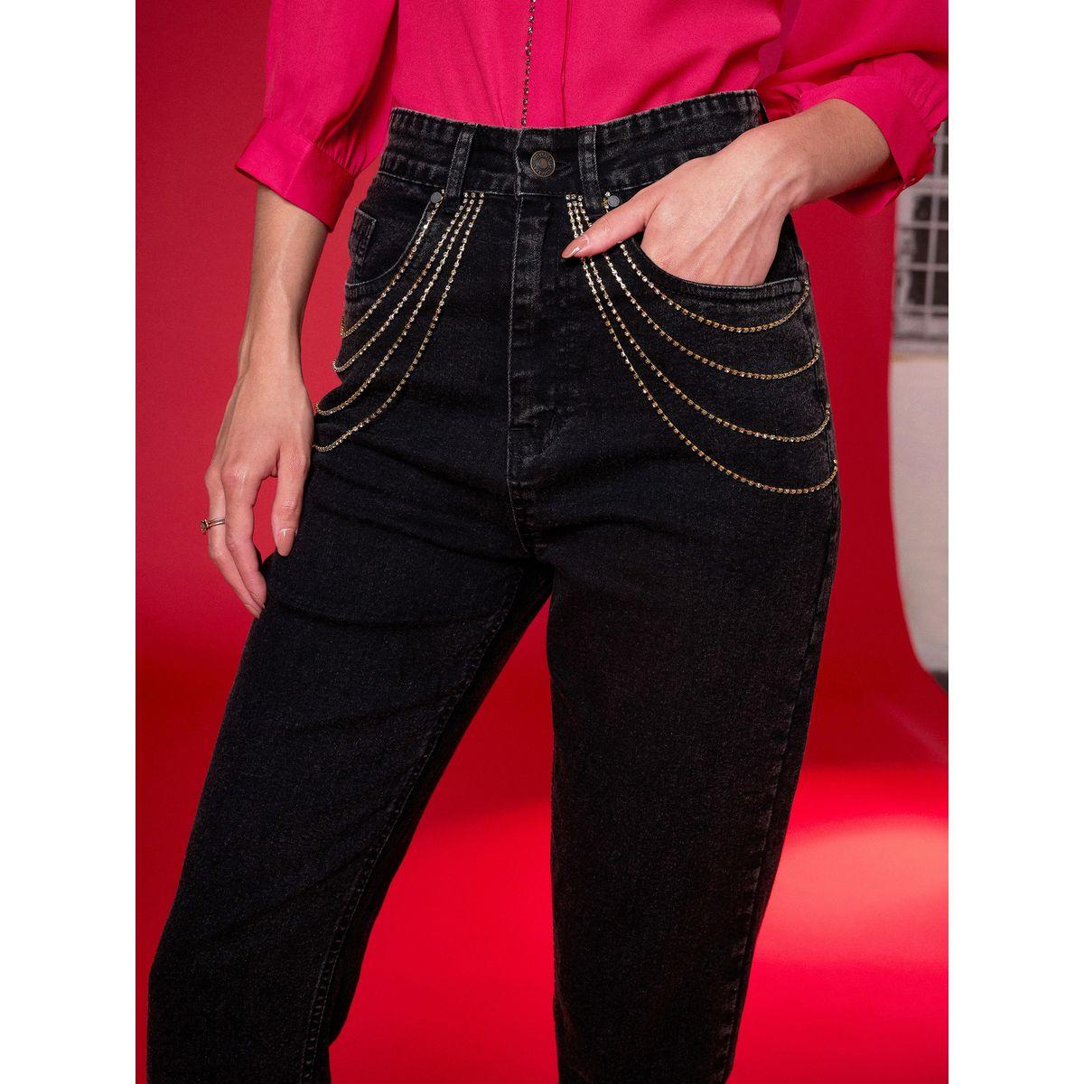 جينز قصير بخصر متوسط ساسافراس × ستايلي-women-clothing-bottoms-jeans-image-4