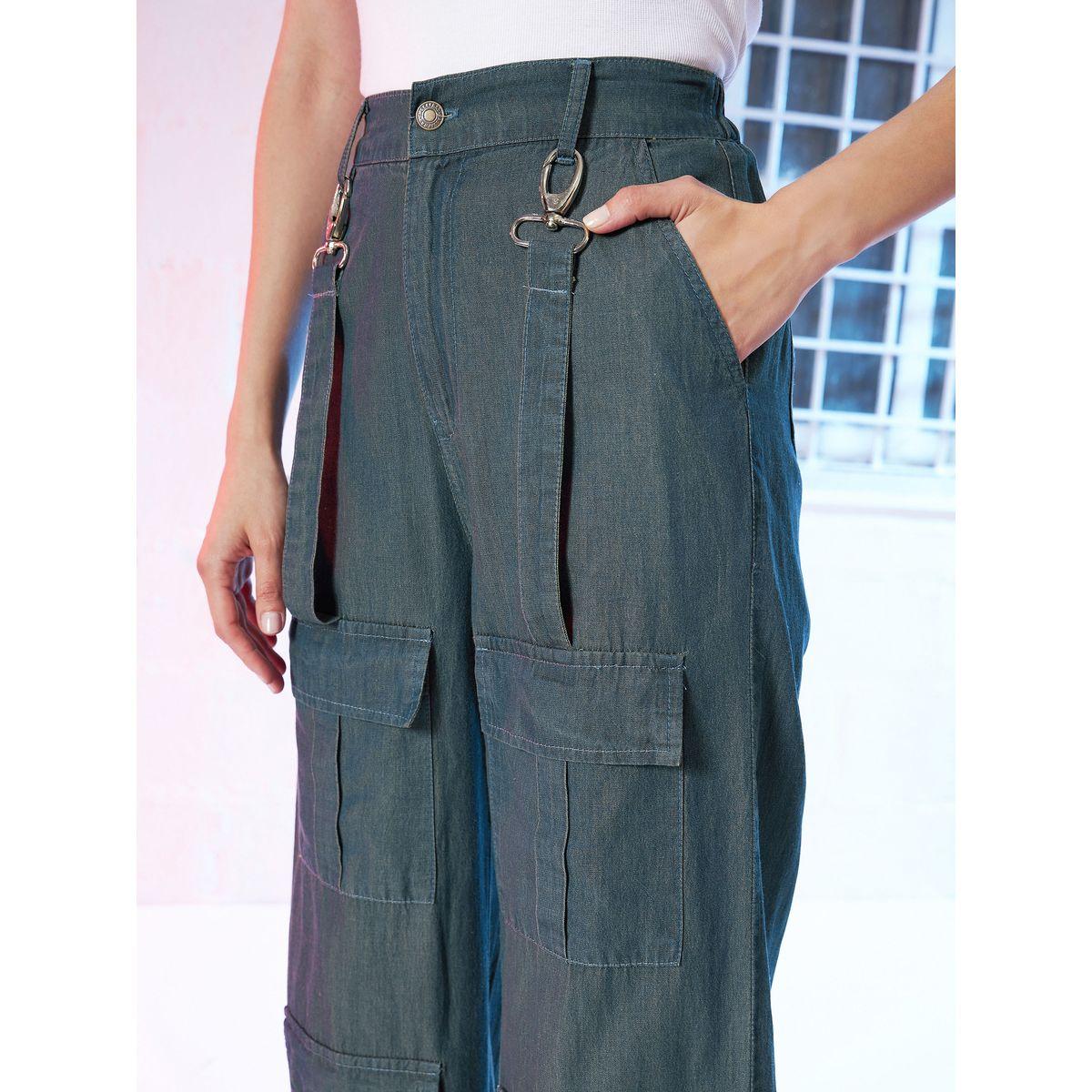 بنطال كارجو مزين بمشبك خطاف ساسافراس × ستايلي-women-clothing-bottoms-trousers-image-4