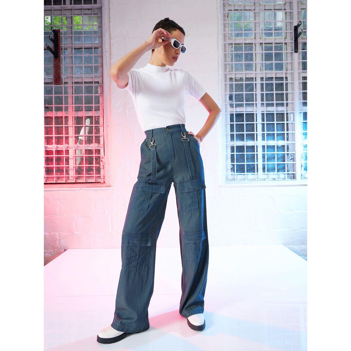 بنطال كارجو مزين بمشبك خطاف ساسافراس × ستايلي-women-clothing-bottoms-trousers-image-6