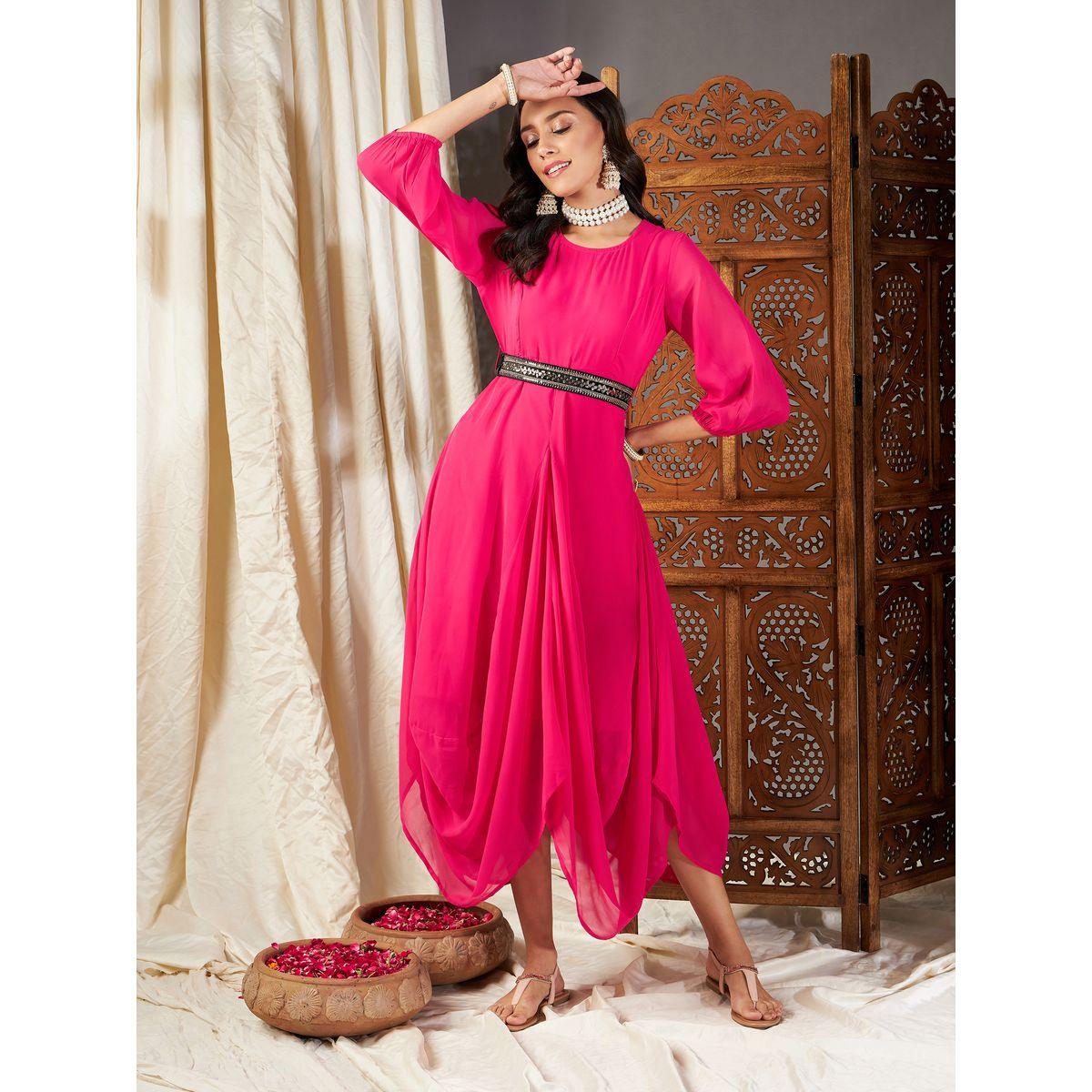 Buy Women s Shae by SASSAFRAS Embroidered Belt Dhoti Dress Online Centrepoint KSA