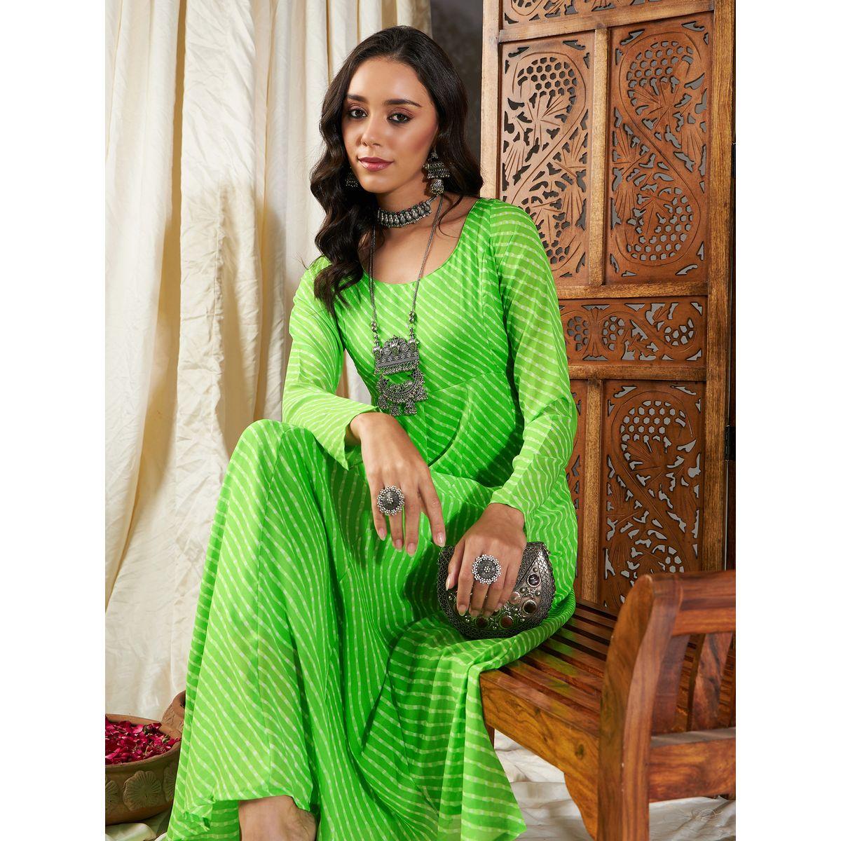 فستان اناركالي مع أربطة ساسافراس × ستايلي-women-clothing-ethnicwear-dresses-image-7