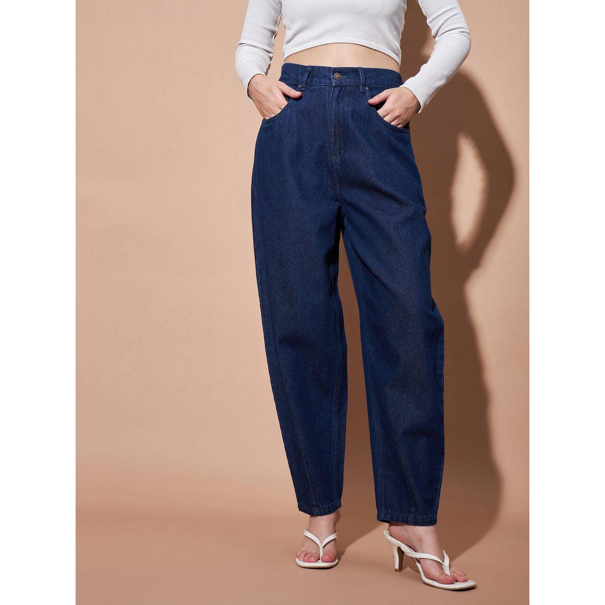 جينز بقصة واسعة وخصر عالي ساسافراس × ستايلي-women-clothing-bottoms-jeans-image-1