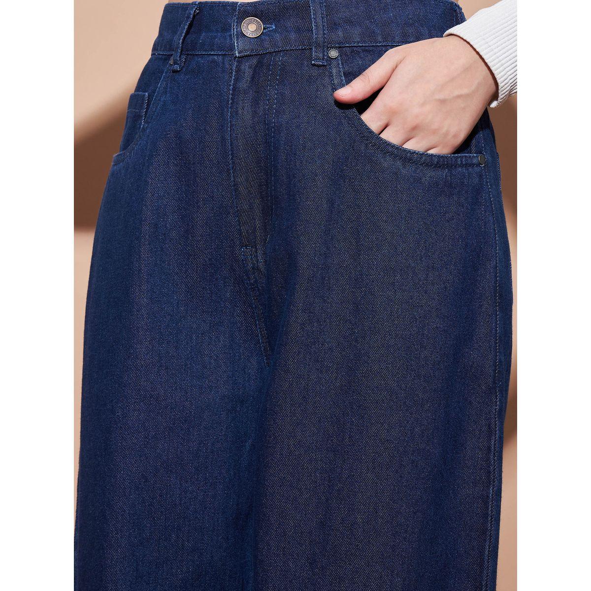 جينز بقصة واسعة وخصر عالي ساسافراس × ستايلي-women-clothing-bottoms-jeans-image-4